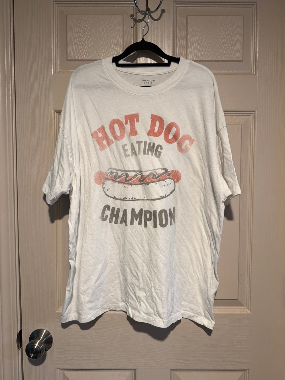 Women's American Eagle Hot Dog Eating Champion Oversized Tee Size L/XL